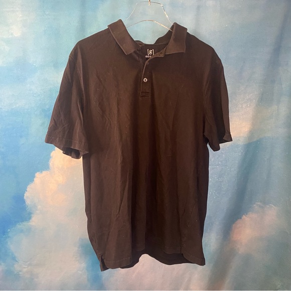 GEORGE SHORT SLEEVE BLACK POLO SHIRT - SZ L - Picture 1 of 2